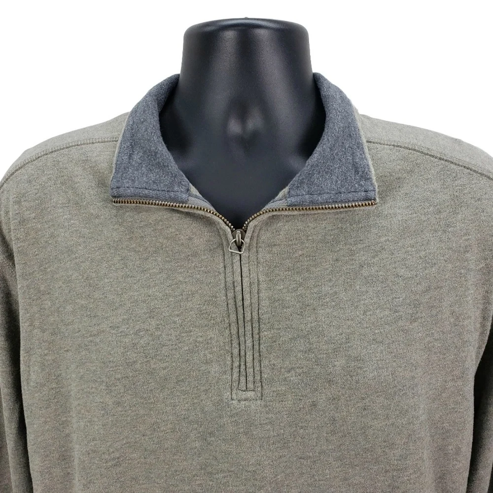 J. Crew Men's 1/4 Zip Pullover Sweater Size XL Sueded Jersey Beige Cotton Casual